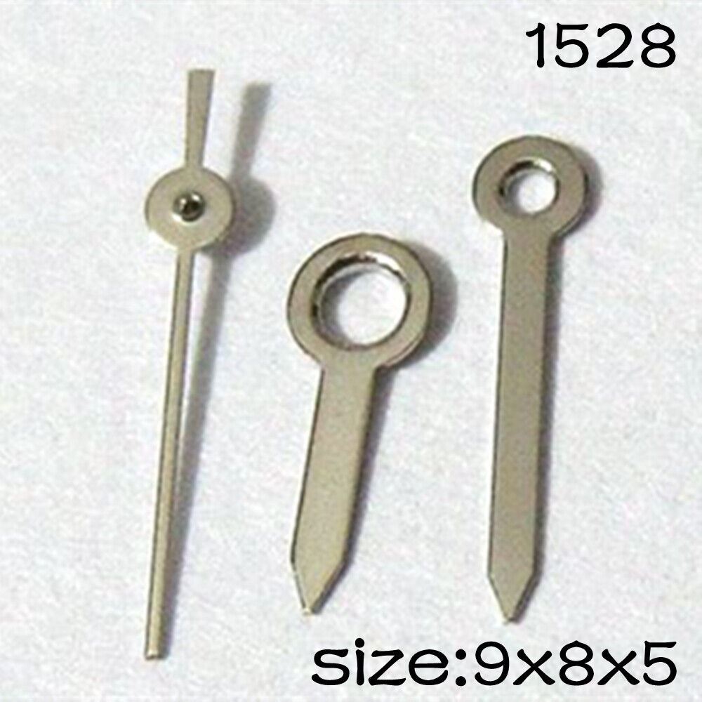 Silver trim watch hands set for Miyota 2035 movement; 9mm, 8mm, 5mm sizes.