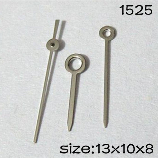 New Silver Trim Watch Hands set for Miyota 2035 movement, sizes 13mm/10mm/8mm, brand #1525.