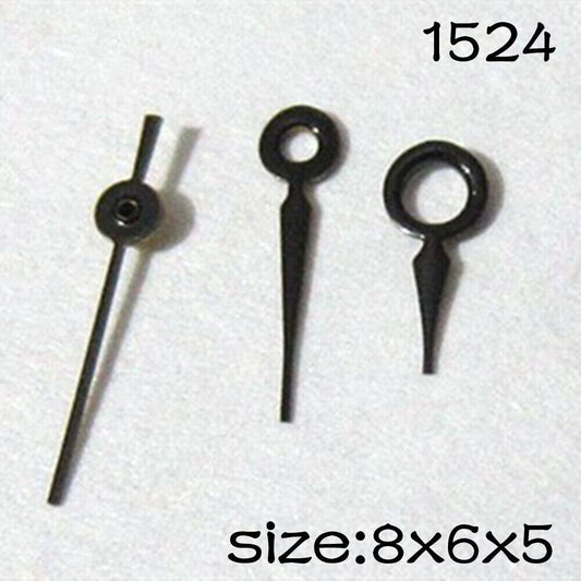 New Black Watch Hands set for Miyota 2035 movement, sizes 8mm/6mm/5mm, compatible with watch repairs.