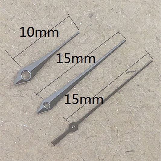 Black plating watch hands for Miyota 2035 quartz movement, precise fit, P1-H4-C102.