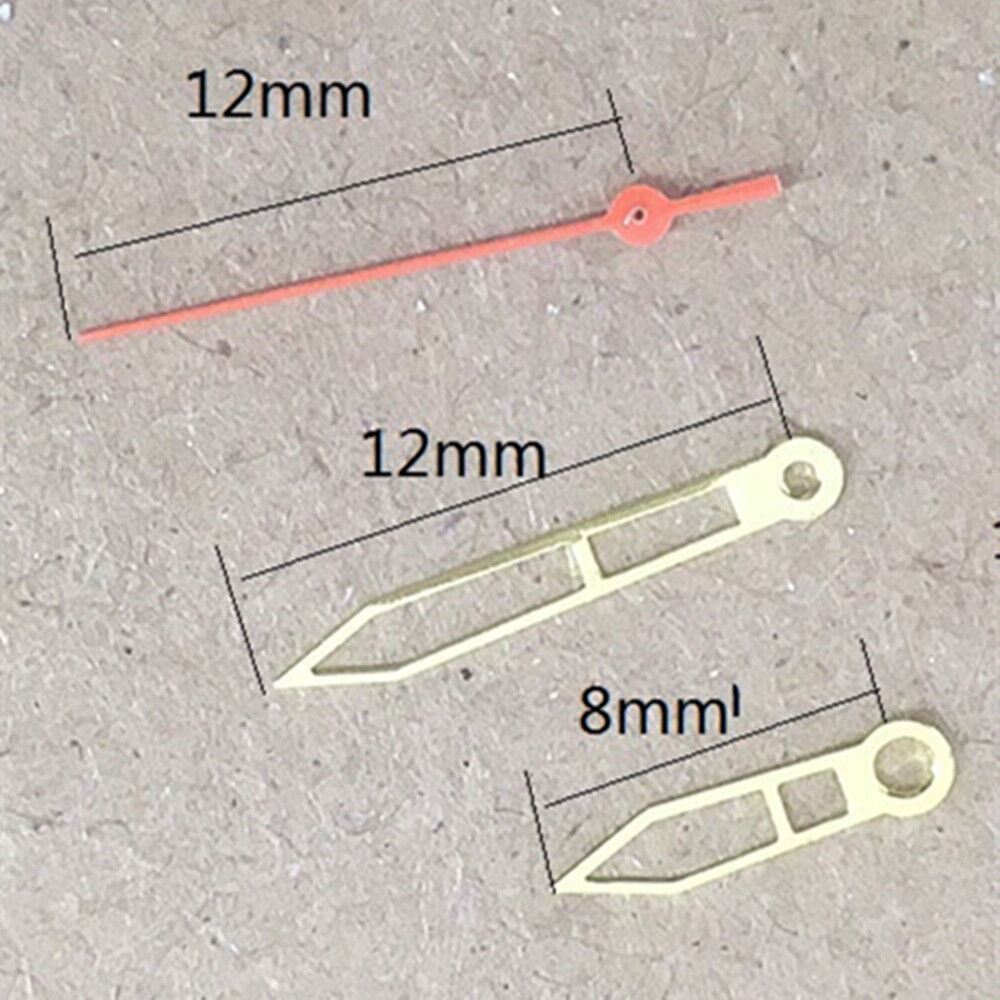 Golden trim watch hands set compatible with Miyota 2035 quartz movement by P1-H4-C117, ideal for precise time reading.