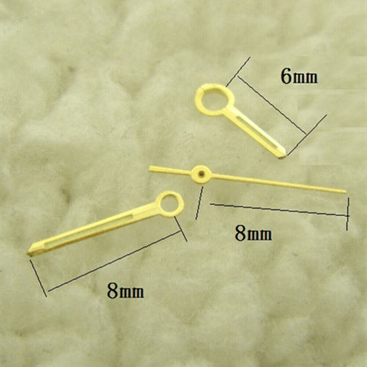 Golden lume watch hands for Miyota 8200 movement, enhancing visibility in low light, by P1-H5-NO7.