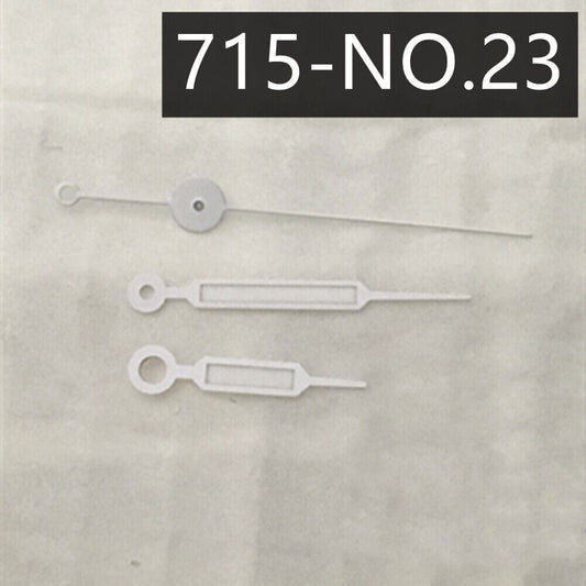 Silver Trim Lume three watch hands designed for Ronda 715 quartz movement by P1-H5-NO23, enhancing readability and style.