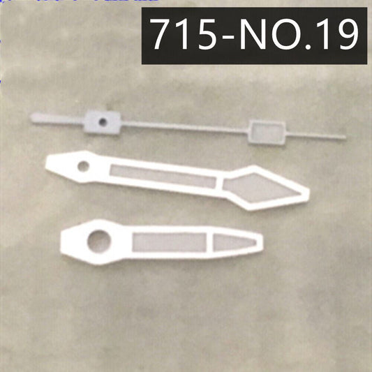 Silver Trim Lume 3 hands for Ronda 715 quartz watch movement by P1-H5-NO19, precise accessory replacement.