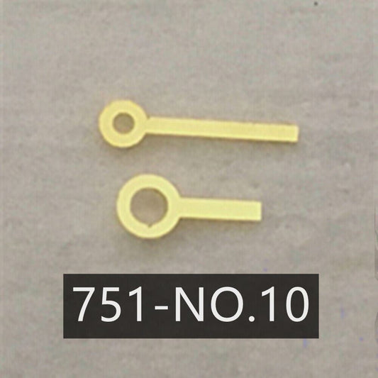 Golden 2 hands for Ronda 751 quartz watch movement, precise fit.