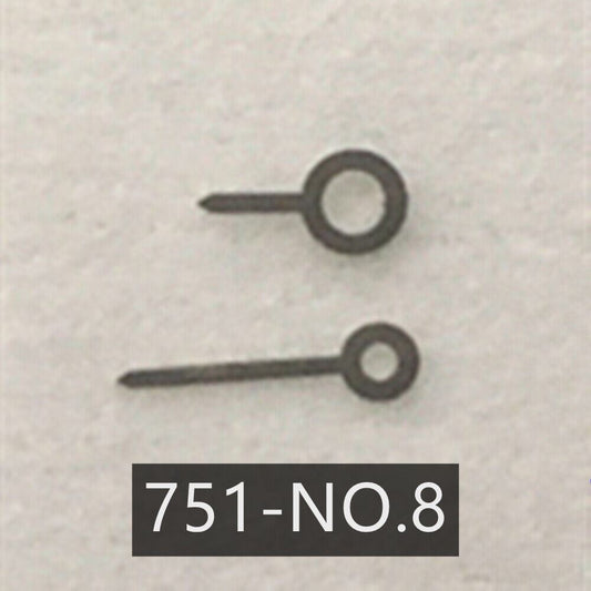 Black two hands for Ronda 751 quartz watch movement, precise fit for watch repair - P1-H6-NO8 brand.
