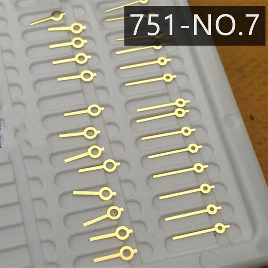 Golden two watch hands compatible with Ronda 751 quartz movement, precise fit for P1-H6-NO7 model.