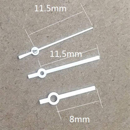 Luminous silver trim watch hands by Ronda, designed for 785 quartz movement with enhanced visibility.