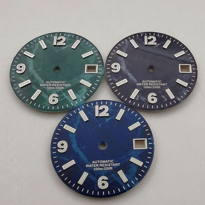 NEW 29mm Watch Dial 3D Printed Green Luminous Suitable for NH35 NH36 Movement