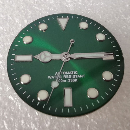 Cadran de montre vert 28,8 mm, bleu lumineux, compatible avec le mouvement NH35 NH36