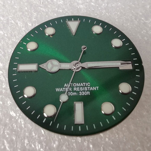 Cadran de montre vert 28,8 mm, bleu lumineux, compatible avec le mouvement NH35 NH36