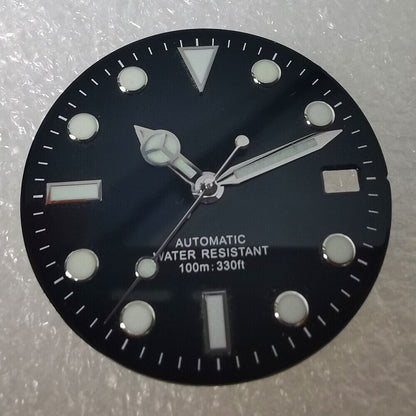 Cadran de montre bleu lumineux de 28,8 mm de haute qualité, adapté au mouvement NH35 NH36