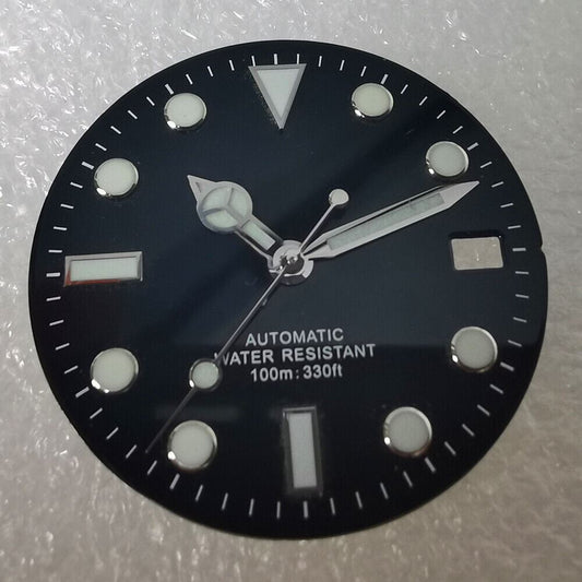Cadran de montre bleu lumineux de 28,8 mm de haute qualité, adapté au mouvement NH35 NH36