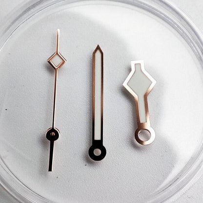 Rose gold luminous watch hands for NH35A/NH36A movement, precise green glow accessory.
