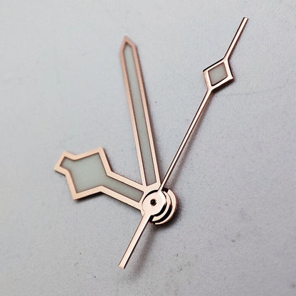 Rose gold luminous watch hands for NH35A/NH36A movement, precision accessory.