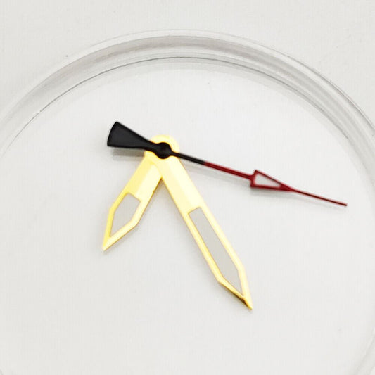 Golden green luminous watch hands for NH35A/NH36A movement, enhancing visibility and style