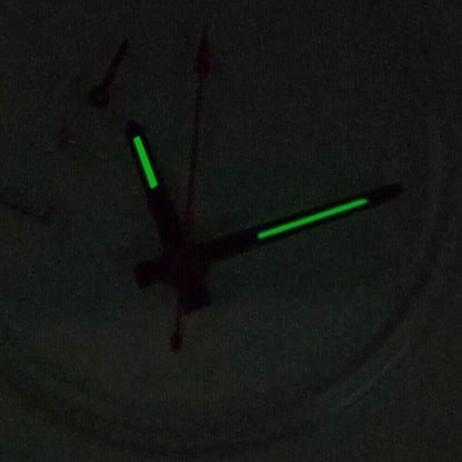 Green luminous watch hands for Hattori Epson TMI VK63 movement, enhancing visibility in low light.