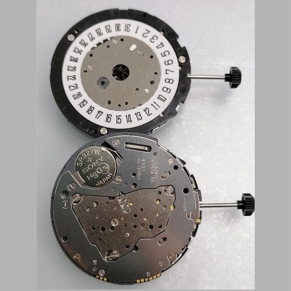 Mouvement à quartz Miyota 6S21 Date à 6 h, 2 aiguilles, petite seconde à 3 h et 9 h