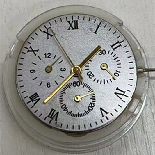 Generic 7753 watch accessory featuring China Made 7750 chronograph movement with 3 hands and small seconds at 3, 6, and 9.