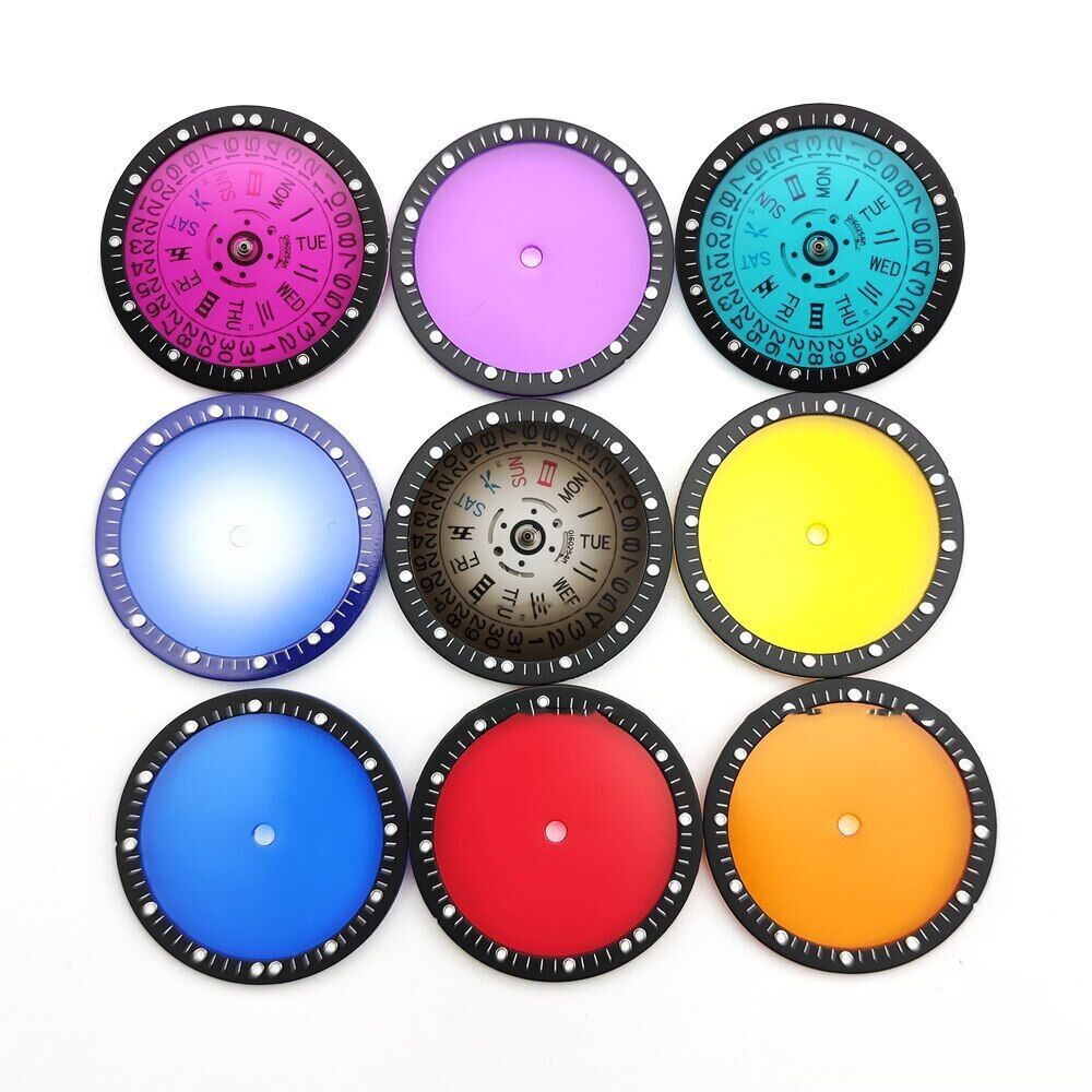 Green Luminous Transparent Watch Dial for NH34 NH35 NH36 NH37 NH38 NH39 Movement