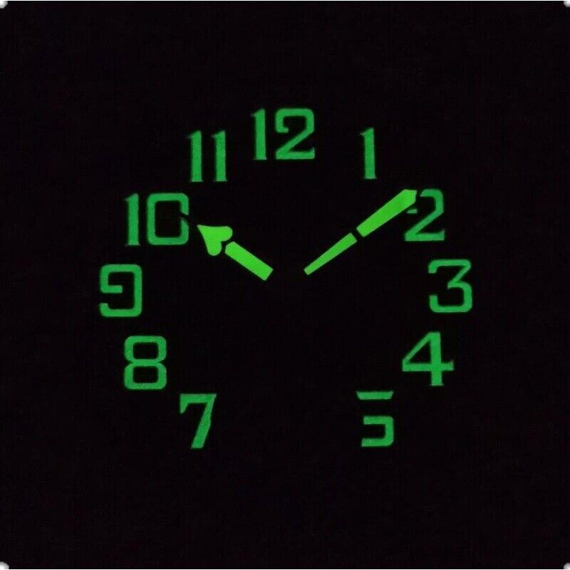 Montre pilote noire 35 mm, cadran vert lumineux, compatible avec le mouvement <tc>ETA</tc> 6498/ST3621
