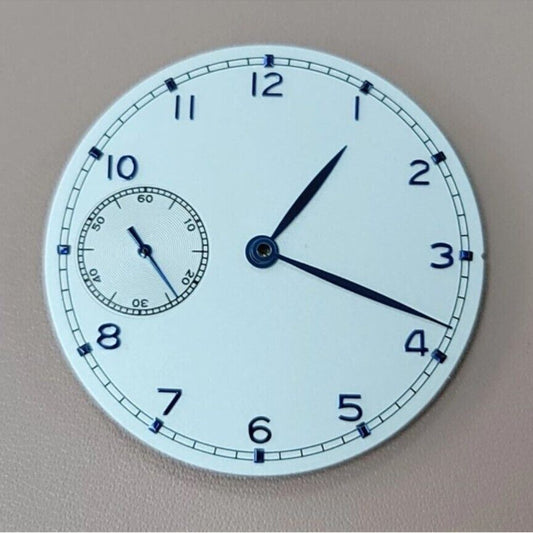 Cadran de montre pilote blanc 37 mm compatible avec le mouvement <tc>ETA</tc> 6497 sans logo BP08