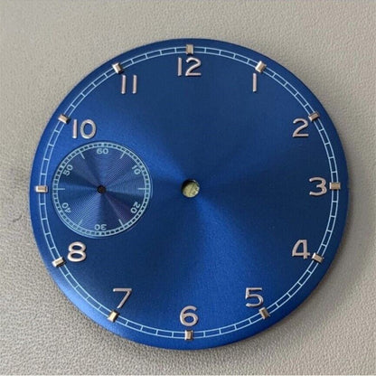 Cadran de montre pilote bleu 37 mm compatible avec le mouvement <tc>ETA</tc> 6497 sans logo BP08