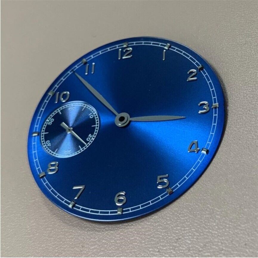 Cadran de montre pilote bleu 37 mm compatible avec le mouvement <tc>ETA</tc> 6497 sans logo BP08