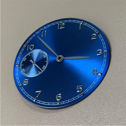 Cadran de montre pilote bleu 37 mm compatible avec le mouvement <tc>ETA</tc> 6497 sans logo BP08