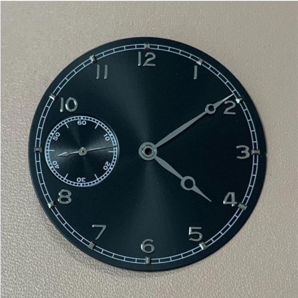 37 mm schwarzes Zifferblatt für Fliegeruhren, passend für ETA 6497-Uhrwerk, ohne Logo, BP08
