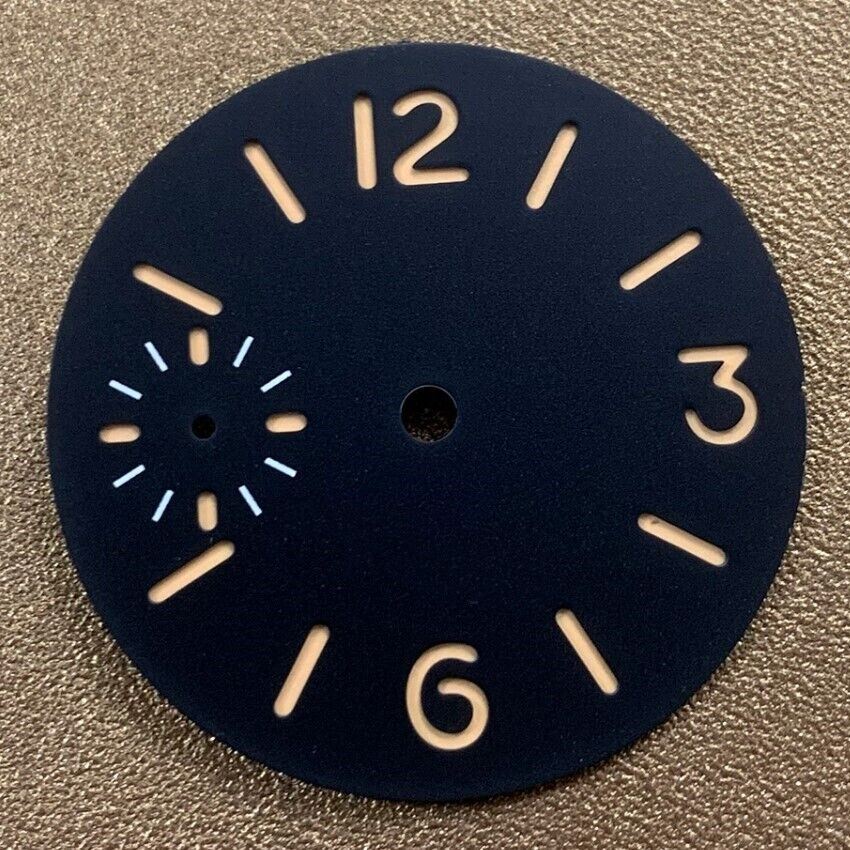 Cadran de montre lumineux vert de 34,5 mm, compatible avec le mouvement <tc>ETA</tc> 6497/6498, sans logo