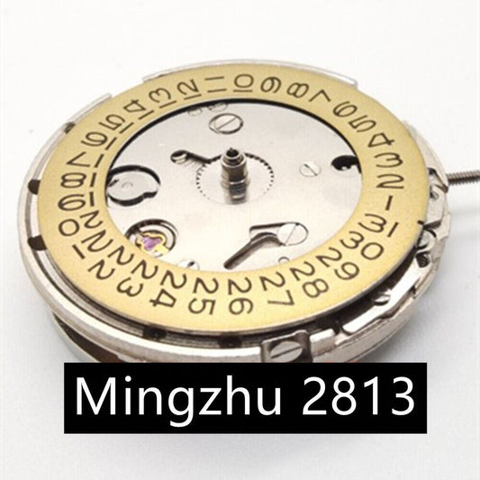 MG2813 automatic mechanical watch movement with 3 hands, silver finish for precise timekeeping replacement