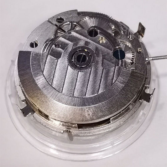 Silver automatic mechanical watch with date and moon phase, elegant design for daily wear