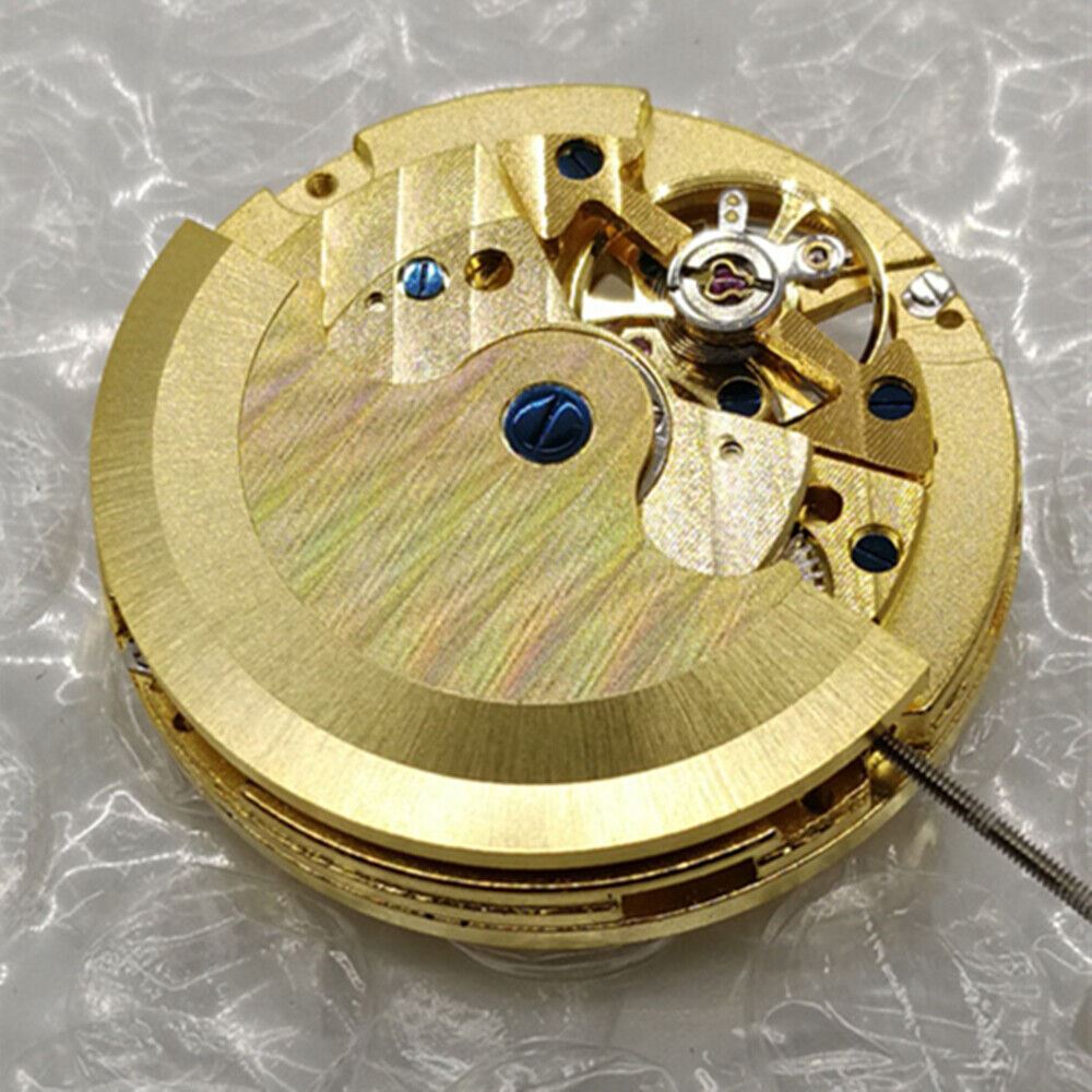 Golden automatic mechanical watch with multi-function features, China Made brand, ideal for watch accessory enthusiasts.