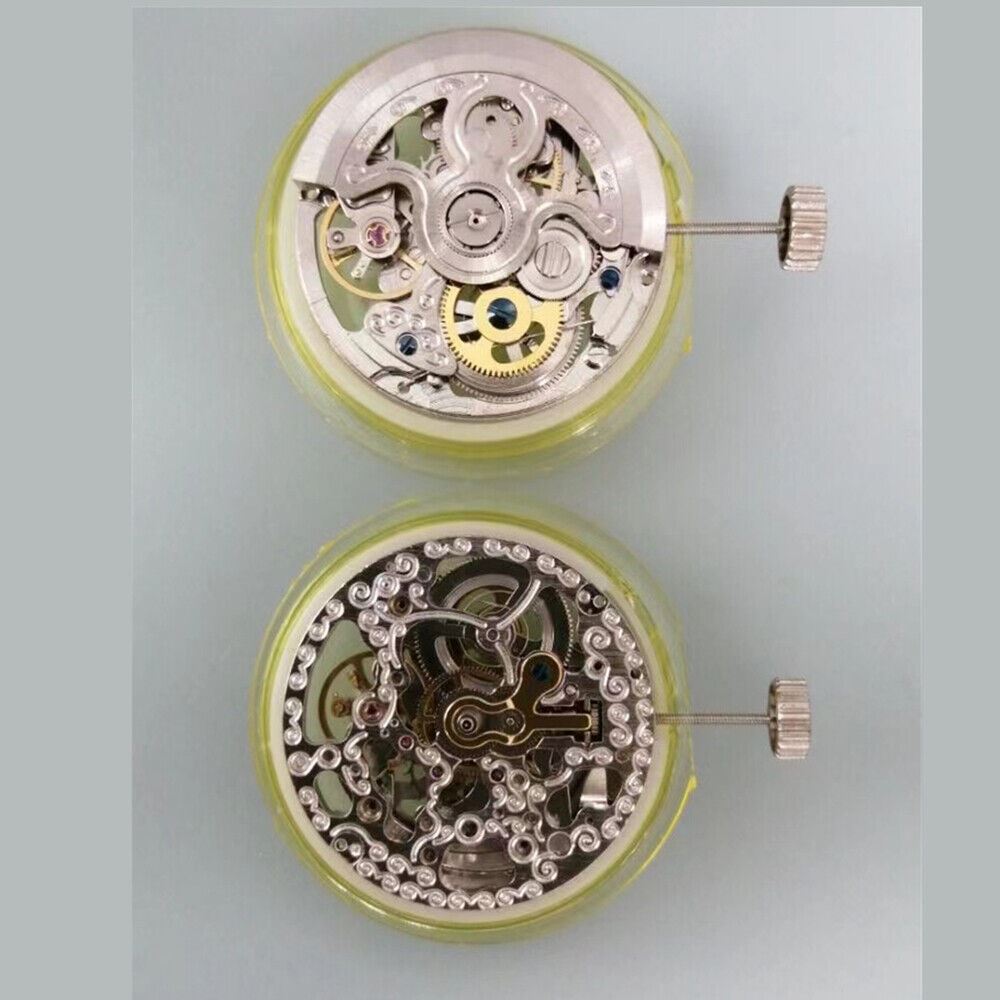 Silver Hollow 2189 automatic watch movement with 3 hands, precision mechanical design from China.