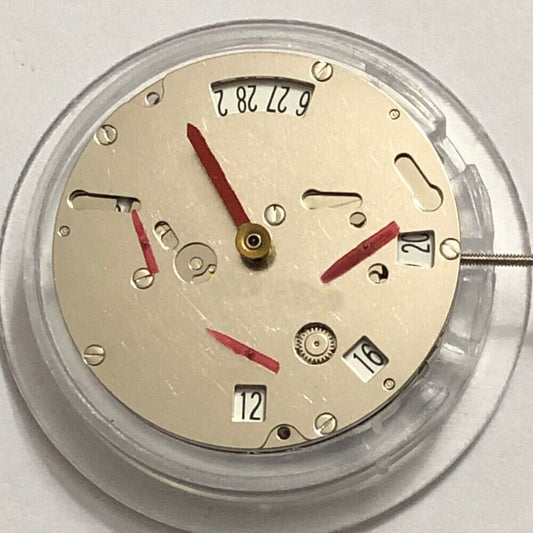 Asian 8205 mechanical watch movement with single calendar, three hands, small second at 6 o'clock, precise timekeeping.