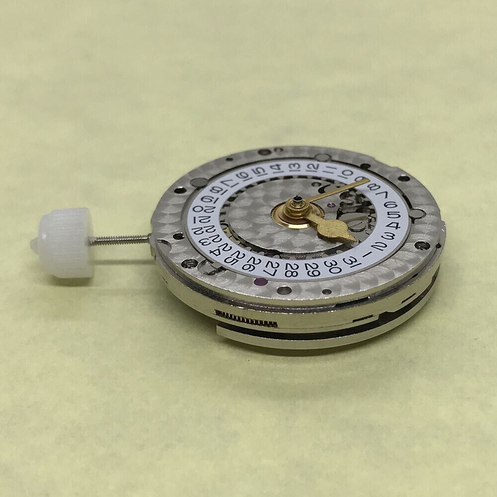 Blue balance spring with engraved GMT detail, 3186 automatic movement by Brand New China for watch repair.