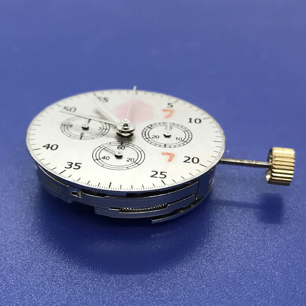 Asian 7750 Automatic Chronograph movement with ETA 7753 layout highlighting 3, 6, 9 o?clock subdials for watch accessories.