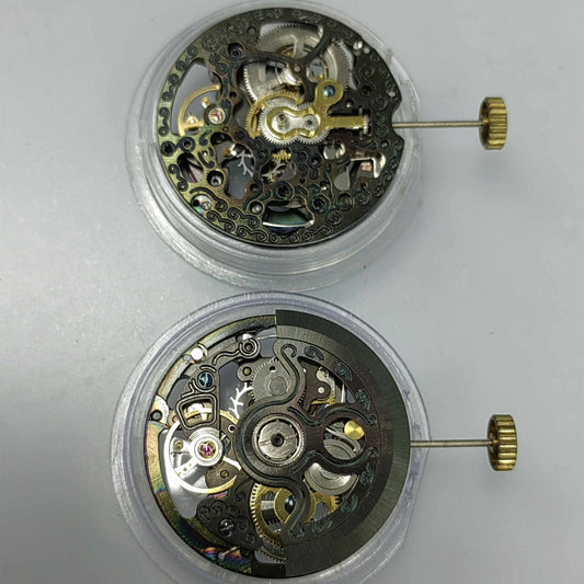 China Made Hangzhou HZ2189 black hollow carved mechanical watch movement component for precise timekeeping