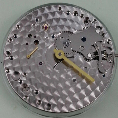 China Made Silver Tianjin 6497 mechanical watch movement by Seagull, model ST3601, for precise timekeeping.