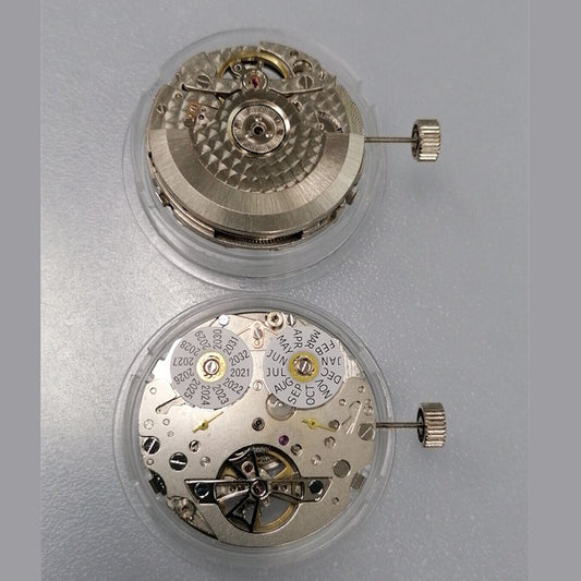 Asian Tianjin Seagull ST2503 mechanical watch movement with perpetual calendar function for precise timekeeping.