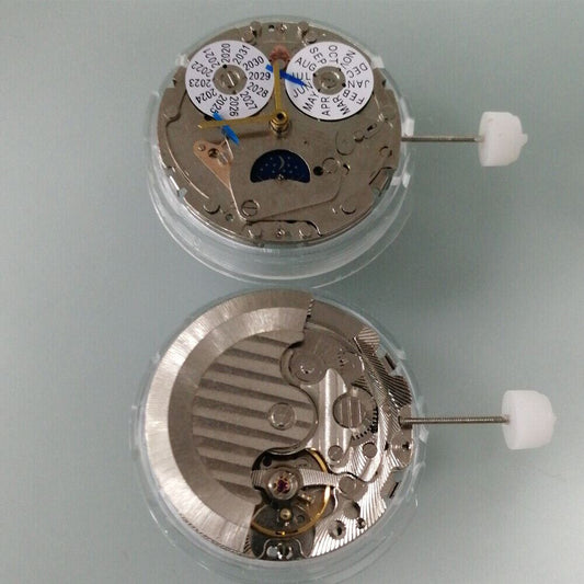 Asian Shanghai Perpetual Calendar watch movement with mechanical ETA7751 replacement for precise timekeeping.