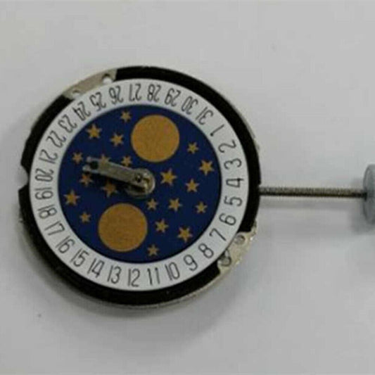 Montre à quartz Ronda 788, mouvement à 6 aiguilles, date et phases de lune.