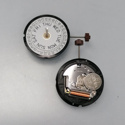 Mouvement de montre à quartz Ronda 517, composants suisses, jour à 12 heures, date à 3 heures, hauteur standard