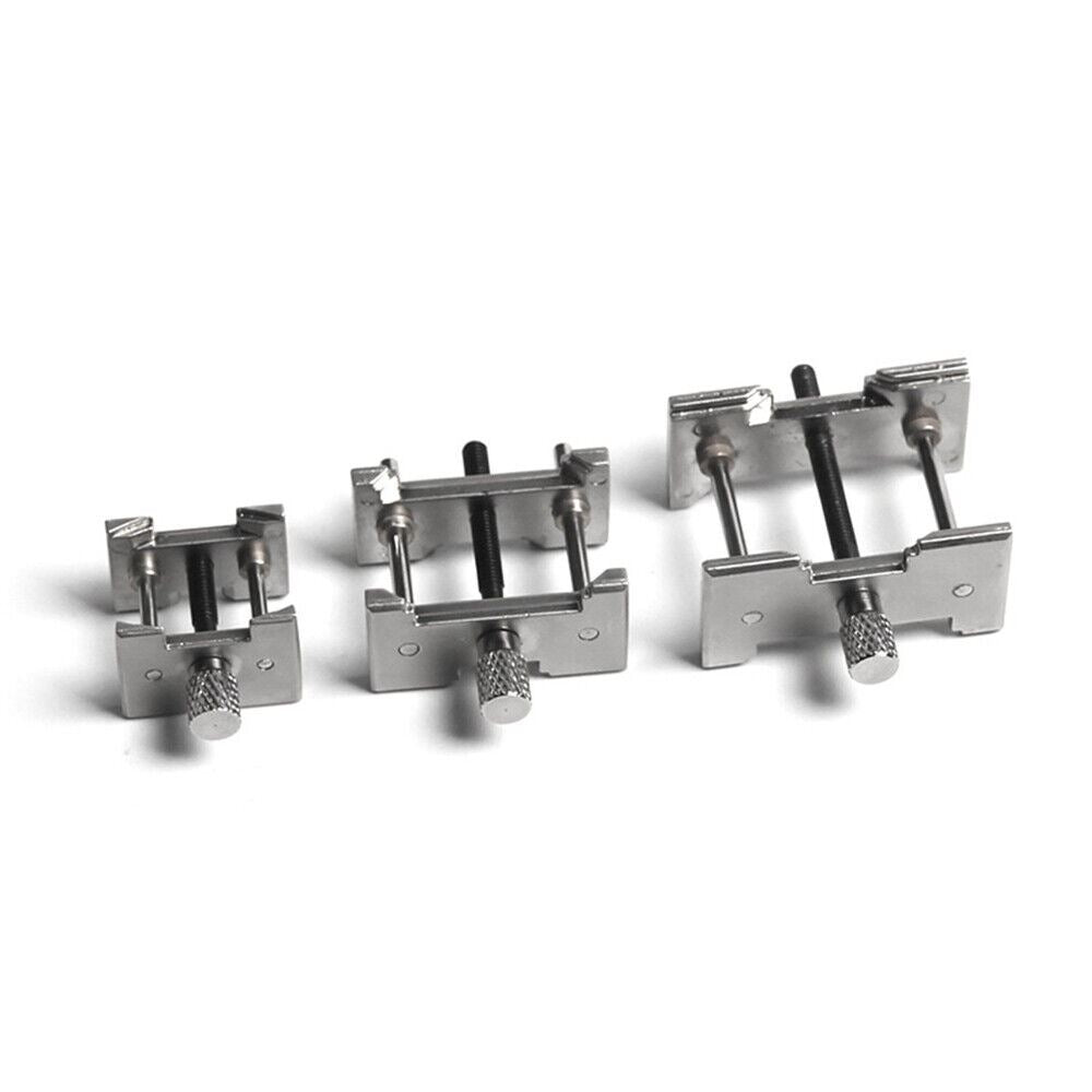 Alloy reversible watch movement holder clamp for repair, model 4040 4039, durable 3-in-1 tool by China Made.