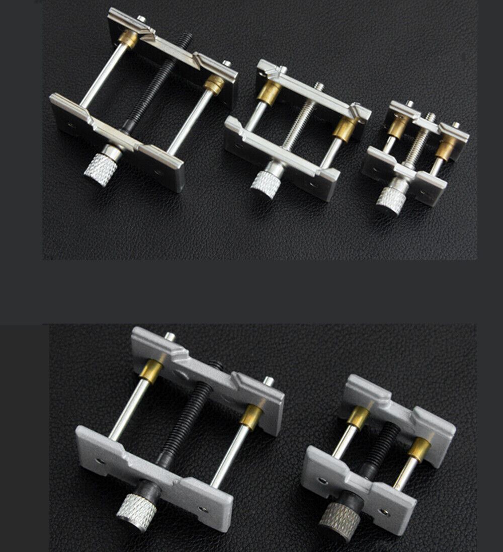 Multi-functional 3-in-1 alloy movement holder clamp, extensible and reversible for watch repair.