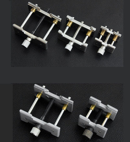Multi-functional 3-in-1 alloy movement holder clamp, extensible and reversible for watch repair.