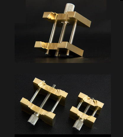 Copper reversible movement holder clamp for watch repair, model 4040/4039, durable and precise tool.
