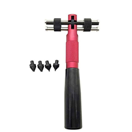 Adjustable Transversal Watch Back Case Opener Remover tool with 4 spare dies for precise watch repairs.