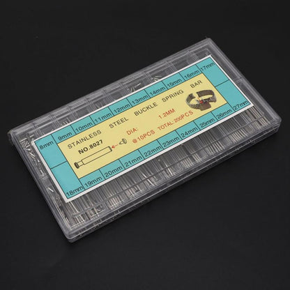 1. 200pcs 8-27mm spring bars for watch bands, durable pins for easy strap adjustments, Brand included.  
